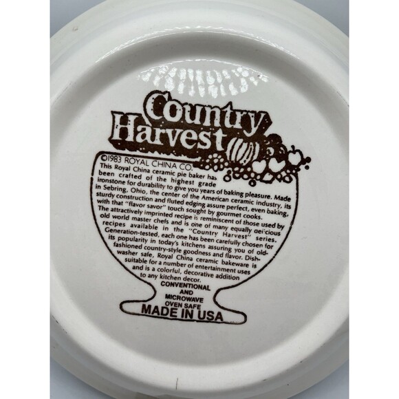 1983 Royal China CHERRY Pie Plate Pan Dish Country Harvest Rustic Country Decor - Picture 5 of 5